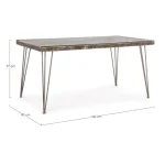 Jedilna miza ATLANTIDE 160X90 . Jedilna miza ATLANTIDE je sestavljena iz kovinskega okvirja starinskega izgleda, mizna plošča je iz MDF-ja in stekla.