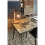 Jedilna miza ATLANTIDE 160X90 . Jedilna miza ATLANTIDE je sestavljena iz kovinskega okvirja starinskega izgleda, mizna plošča je iz MDF-ja in stekla.