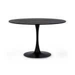 Jedilna miza BLOOM črna . Jedilna miza BLOOM črna je elegantna okrogla miza, ki popestri vsak prostor. Mizna plošča je narejena iz furnirja in MDF - ja.
