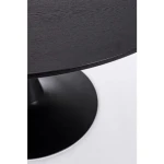 Jedilna miza BLOOM črna . Jedilna miza BLOOM črna je elegantna okrogla miza, ki popestri vsak prostor. Mizna plošča je narejena iz furnirja in MDF - ja.