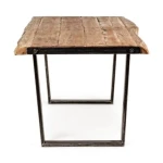 Jedilna miza ELMER 180X90 . Jedilna miza ELMER 180X90 je rustikalnega videza. Ima kovinske črne noge. Mizna plošča je iz akacijevega lesa ter daje naravni