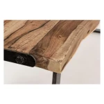 Jedilna miza ELMER 220X100 . Jedilna miza ELMER 220X100 je naravnega videza. Ima kovinske črne noge. Mizna plošča je izdelana iz akacijevega lesa. Material: