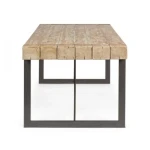 Jedilna miza GARRETT 200X90 . Jedilna miza GARRETT je sestavljena iz kovinskih nog, mizna plošča je v videzu lesa. Dimenzije: širina: 200cm globina: 90cm