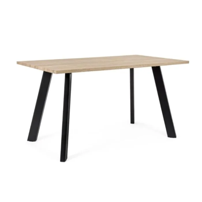 Jedilna miza GIANT 140X80 Jedilna miza GIANT 140X80 . Jedilna miza GIANT 140X80 ima jeklene noge v črni barvi. Mizna plošča je izdelana iz MDF - ja, ki je prekrita z melaminom v