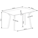 Jedilna miza GRAL . Jedilna miza GRAL je sodobnega in gladkega videza. Dimenzije: - D: 140 x G: 80 x V: 74 cm Material: - MDF / kovina Barve: - Siva / črna