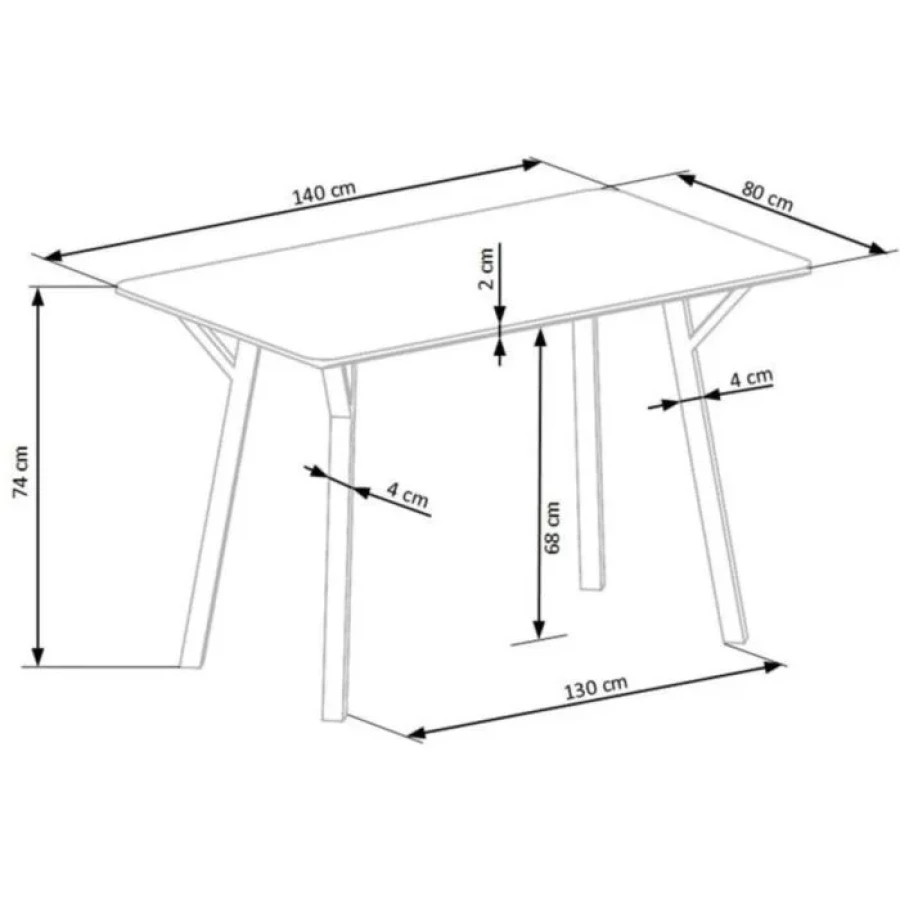 Jedilna miza GRAL . Jedilna miza GRAL je sodobnega in gladkega videza. Dimenzije: - D: 140 x G: 80 x V: 74 cm Material: - MDF / kovina Barve: - Siva / črna