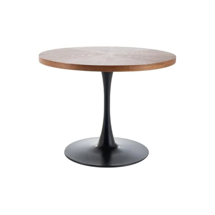 Jedilna miza IRENEJA Jedilna miza IRENEJA . Jedilna miza IRENEJA, je popoln kos pohištva. Mizna plošča je narejena iz naravnega furnirja v oreh barvi, ogrodje pa iz kovine v