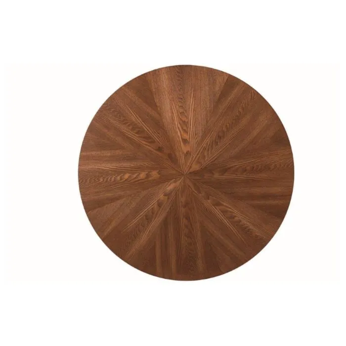 Jedilna miza IRENEJA Jedilna miza IRENEJA . Jedilna miza IRENEJA, je popoln kos pohištva. Mizna plošča je narejena iz naravnega furnirja v oreh barvi, ogrodje pa iz kovine v