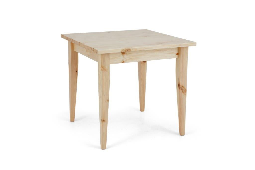 Jedilna miza KOR je narejena iz kvalitetnega masivnega borovega lesa. Debelina mizne plošče je 3 cm. Njen dizajn bo popestril vsak prostor. Primerena tako