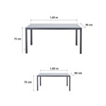 JEDILNA MIZA LYRA II FIX ALU STEKLO 160X90 ANTRACIT - slika 16