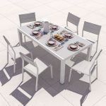 JEDILNA MIZA LYRA II UP&DOWN ALU STEKLO 90/160X90 BELA - slika 23