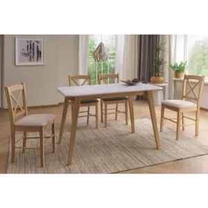 Jedilna miza MARKIS . Jedilna miza MARKIS je elegantna in enostavna jedilna miza, ki se odlično poda v vsak prostor. Mizna plošča je narejena iz MDF-ja in