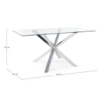 Jedilna miza MAY krom 160X90 . Jedillna miza MAY krom 160x90 je modernega dizajna. Noge so izdelane iz kromiranega jekla. Mizna plošča je izdelana iz