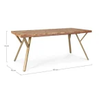 Jedilna miza RAIDA 180X90 . Jedilna miza RAIDA 180X90 ima mizno ploščo iz lesa ter jeklene noge. Dimenzije: širina: 180cm globina: 90cm višina: 76cm