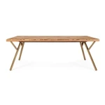 Jedilna miza RAIDA 220X100 . Jedilna miza RAIDA 220X100 je edinsvtenega videza. Miza je kvalitetno izdelana. Mizna plošča je narejena iz akacijevega lesa,