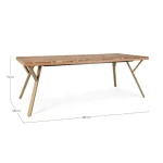 Jedilna miza RAIDA 220X100 . Jedilna miza RAIDA 220X100 je edinsvtenega videza. Miza je kvalitetno izdelana. Mizna plošča je narejena iz akacijevega lesa,