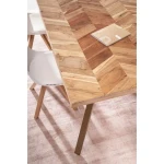 Jedilna miza RAIDA 220X100 . Jedilna miza RAIDA 220X100 je edinsvtenega videza. Miza je kvalitetno izdelana. Mizna plošča je narejena iz akacijevega lesa,