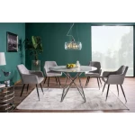 Jedilna miza RANO . Jedilna miza RANO je modernega videza ter kvalitetne izdelave. Mizna plošča je narejena iz keramike v videzu marmorja, ki je na voljo v