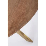 Jedilna miza SHERMAN D120 . Jedilna miza SHERMAN je dobavljiva v rjavo-zlati kombinacji. Mizna plošča je lesena (mango), noge so kovinske- obdane z medenino.