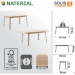 JEDILNA MIZA SOLIS METULJ ZUN. 150/200 AKACIJA - slika 21