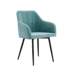 Jedilni stol ASTON mint . Jedilni stol ASTON mint je oblazinjen v kvalitetnem sivem blagu. Močna stabilna kovinska konstrukcija mu zagotavlja vzdržljivost