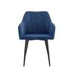 Jedilni stol ASTON modra . Jedilni stol ASTON modra je oblazinjen v kvalitetnem sivem blagu. Močna stabilna kovinska konstrukcija mu zagotavlja vzdržljivost