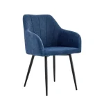 Jedilni stol ASTON modra . Jedilni stol ASTON modra je oblazinjen v kvalitetnem sivem blagu. Močna stabilna kovinska konstrukcija mu zagotavlja vzdržljivost