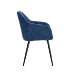 Jedilni stol ASTON modra . Jedilni stol ASTON modra je oblazinjen v kvalitetnem sivem blagu. Močna stabilna kovinska konstrukcija mu zagotavlja vzdržljivost