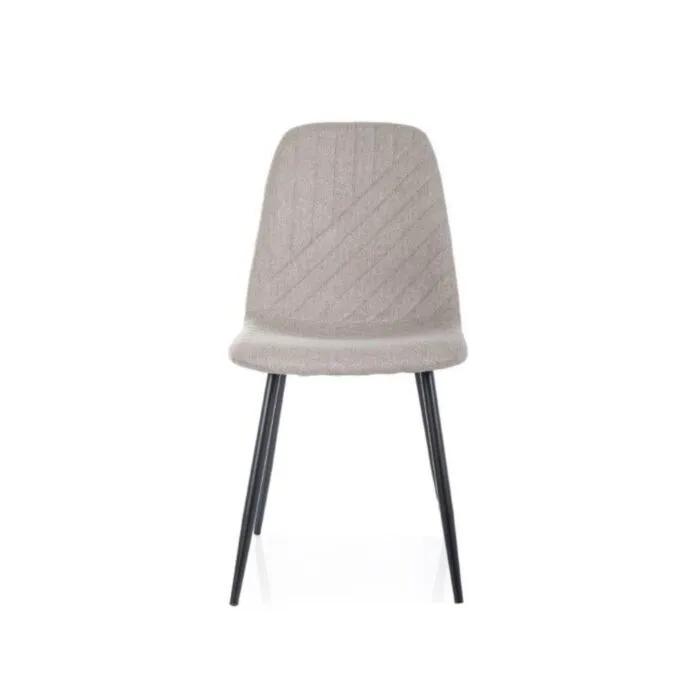 Jedilni stol AUGUST Jedilni stol AUGUST . Jedilni stol AUGUST ima sedalni del iz tkanine, kateri s svojimi linijami daje moderni videz. Nogice so iz kovine v črni mat barvi.