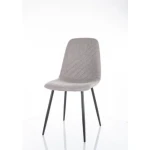 Jedilni stol AUGUST . Jedilni stol AUGUST ima sedalni del iz tkanine, kateri s svojimi linijami daje moderni videz. Nogice so iz kovine v črni mat barvi.