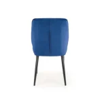 Jedilni stol BLUS . Jedilni stol BLUS, je kvaliteten in eleganten kos pohištva. Sedišče ter naslon za hrbet sta oblazinjena v mehko žametno tkanino, v