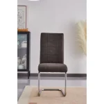 Jedilni stol DANA 2 je elegantne oblike in kakovostne izdelave. Njegov dizajn se bo podal v vsako jedilnico. Oblazinjen je v sivem blagu, ki na videz spominja