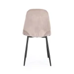 Jedilni stol IRELIA taupe . Jedilni stol IRELIA taupe ima kovinske noge v črni barvi, kar zagotavlja stabilnost. Obložen je s poliuretansko peno za dodatno