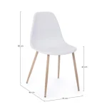 Jedilni stol MANDY bel . Jedilni stol MANDY je eleganten kos pohištva, ki bo prinesel svežino v vsak prostor. Sedišče je izdelano iz kakovostnega