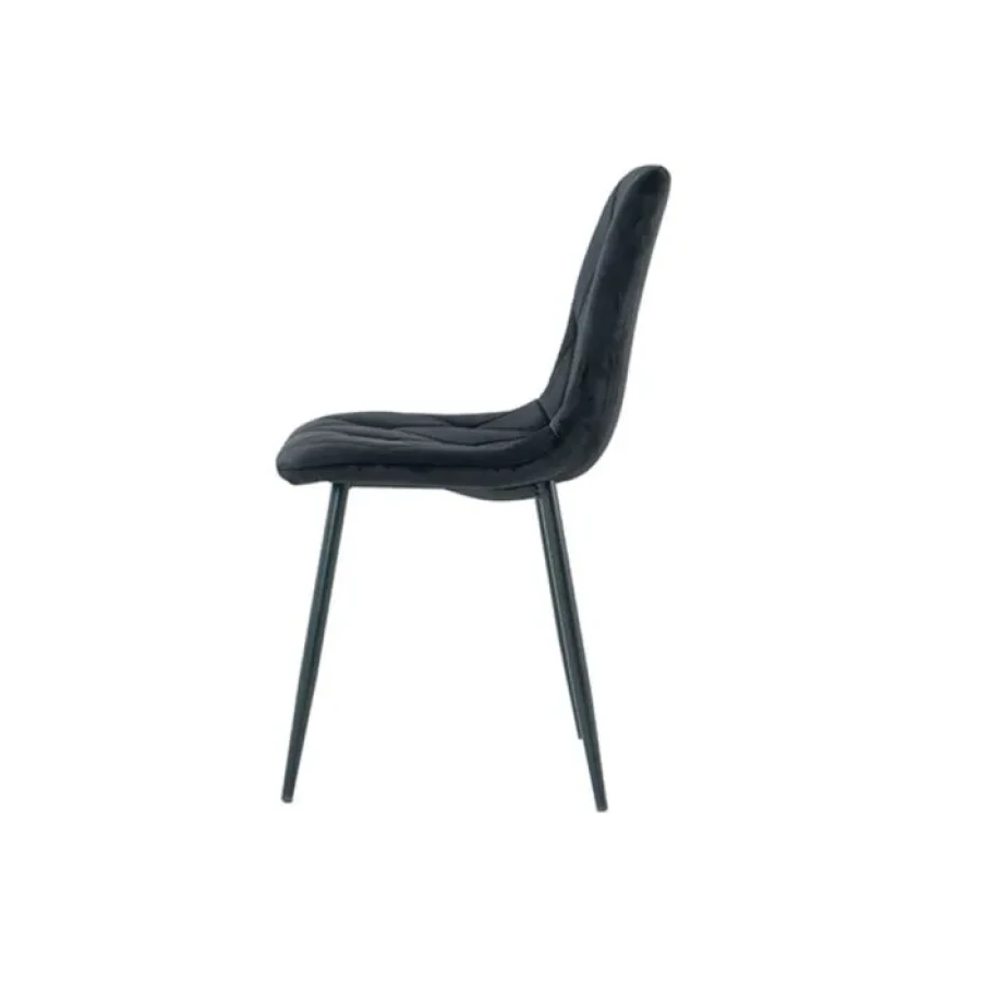 Jedilni stol MILA 2 velvet črn . Jedilni stol MILA 2 velvet črna je odlična rešitev za kombiniranje v minimalističen ali industrijski stil prostora.