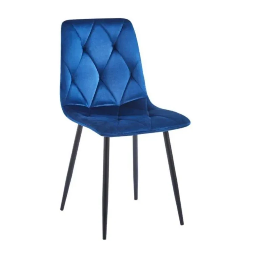 Jedilni stol MILA 2 velvet modra . Jedilni stol MILA 2 velvet modra je odlična rešitev za kombiniranje v minimalističen ali industrijski stil prostora.