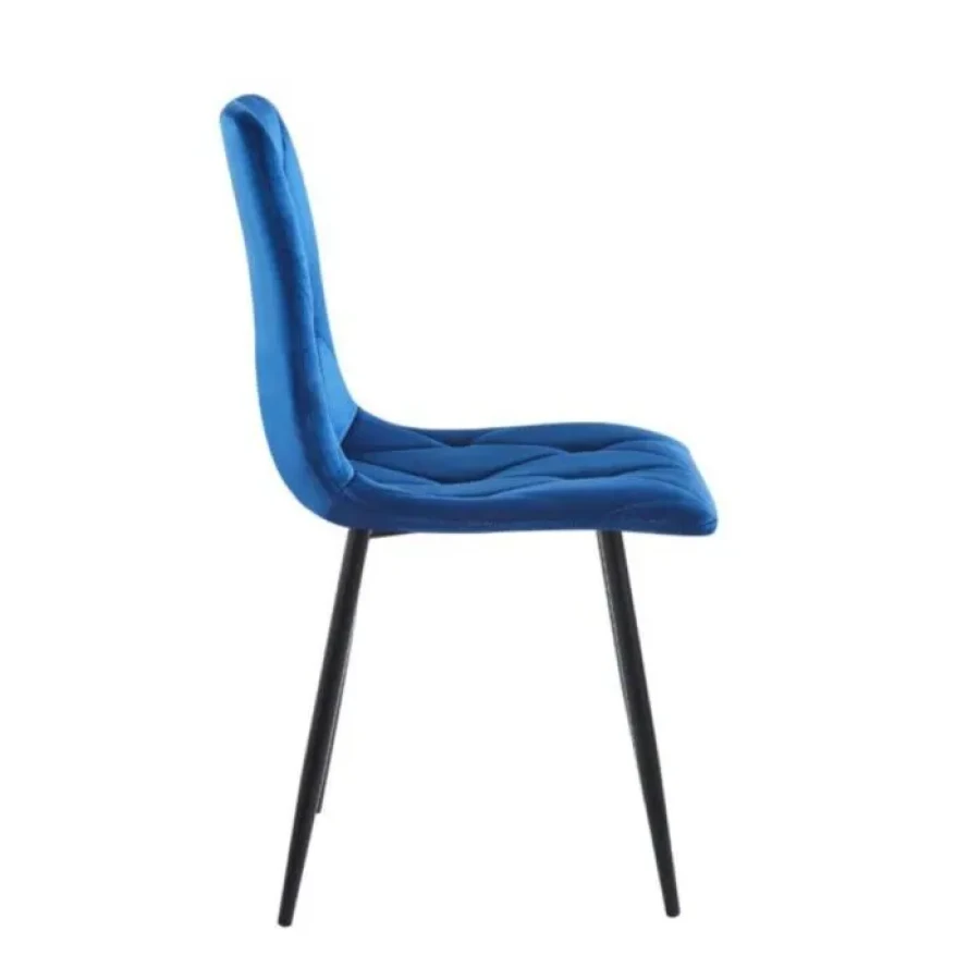 Jedilni stol MILA 2 velvet modra . Jedilni stol MILA 2 velvet modra je odlična rešitev za kombiniranje v minimalističen ali industrijski stil prostora.