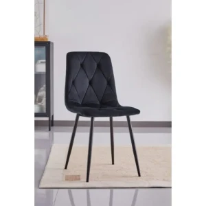 Jedilni stol MILA velvet črn . Jedilni stol MILA velvet črna je odlična rešitev za kombiniranje v minimalističen ali industrijski stil prostora.