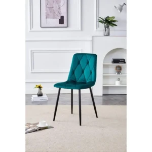 Jedilni stol MILA velvet zelen . Jedilni stol MILA velvet zelena je odlična rešitev za kombiniranje v minimalističen ali industrijski stil prostora.