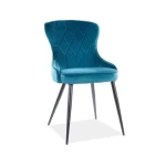 Jedilni stol PAPRIC . Stol PAPRIC je narejen iz kvalitetnih materialov. Stol je oblazinjen z žametno tkanino, ki je prijetna na dotik in dostopna v 2. barvah.