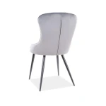 Jedilni stol PAPRIC . Stol PAPRIC je narejen iz kvalitetnih materialov. Stol je oblazinjen z žametno tkanino, ki je prijetna na dotik in dostopna v 2. barvah.