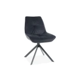 Jedilni stol PEPERMINT . Vrtljivi jedilni stol PEPERMINT je eleganten, oblazinjen je v mehko žametno tkanino zato je zelo udoben. Kovinske noge v črni mat