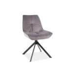 Jedilni stol PEPERMINT . Vrtljivi jedilni stol PEPERMINT je eleganten, oblazinjen je v mehko žametno tkanino zato je zelo udoben. Kovinske noge v črni mat