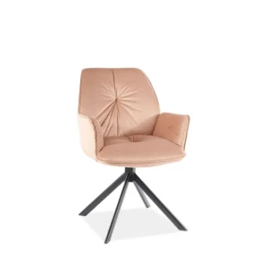 Jedilni stol PEPERMINT2 . Vrtljivi jedilni stol PEPERMINT 2 je eleganten, oblazinjen je v mehko žametno tkanino zato je zelo udoben. Kovinske noge v črni mat