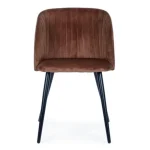 Jedilni stol QUEEN rjava ima noge iz črne kovine, sedalni del je iz poliuretanske pene, ki je oblečena v mehko žametno tkanino. Barva: - Rjava Material: -