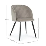 Jedilni stol QUEEN taupe . Jedilni stol QUEEN taupe je modernega dizajna. Črne kovinske noge zagotavljajo stabilnost. Sedalni del je narejen iz poliuretanske