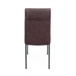 Jedilni stol SOFI rjava . Jedilni stol SOFI rjava ima jekleno in vezano konstrukcijo.Polnilo je iz poliuretanske pene in oblečeno v rjavo umetno usnje. Noge