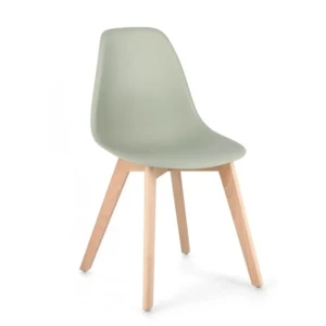 Jedilni stol SYSTEM zelen . Jedilni stol SYSTEM zelen je eleganten kos pohištva, ki da poseben čar vašemu prostoru. Noge ima narejene iz bukovega lesa.