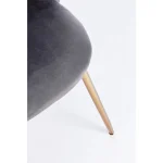 Jedilni stol TANYA siva . Kuhinjski stol TANYA je sestavljen iz kovinskih nog z zlatim kromiranjem, naslonjalo in sedež sta oblečena s poliuretansko peno,