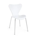 Jedilni stol TESSA bela . Jedilni stol TESSA je na voljo v beli barvi, ki vnese toplino v vsak prostor. Sedalni del in naslonjalo je izdelan iz trpežne